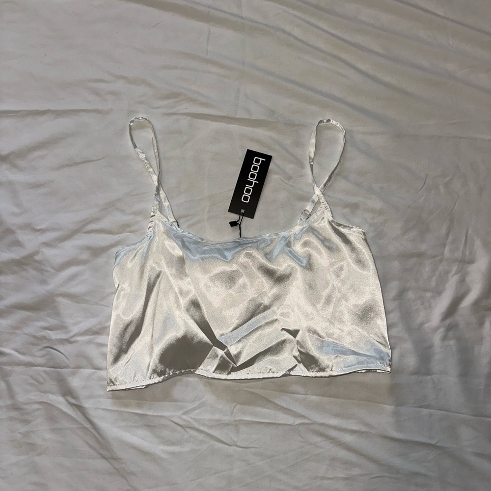BooHoo silk mini crop
